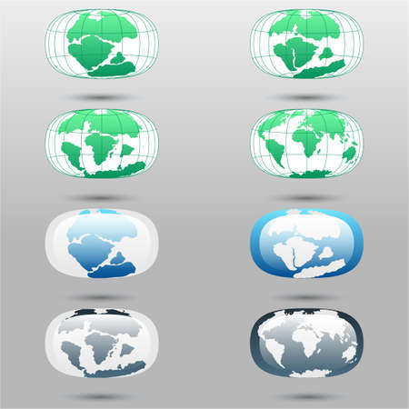 Tectonic Plates on the planet Earth. modern continents and tectonic plates infographics Set of icons Earthのイラスト素材