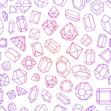 flat icon set diamonds gemstones in different styles and shapesのイラスト素材