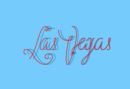 Las Vegas one line lettering for different abilitiesのイラスト素材
