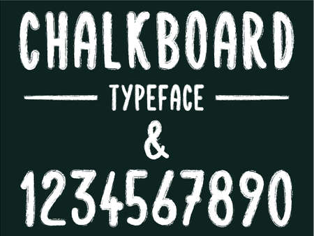 modern font western letters in chalk board style, uppercase and lowercase