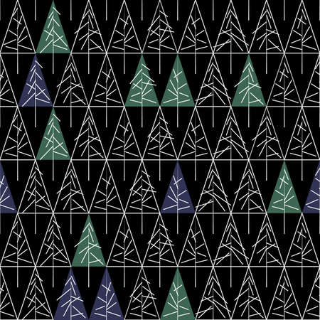 soft seamless winter background with fir trees