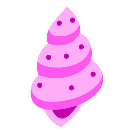 marine icon with cartoon flat seaahell isolated on whiteのイラスト素材