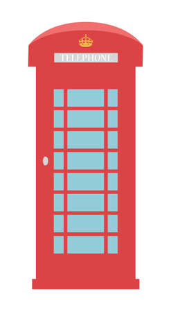 United Kingdom Telephone Box London public call vector red box isolated on whiteのイラスト素材