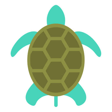 marine icon with cartoon flat animal isolated on whiteのイラスト素材