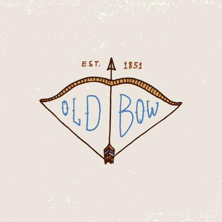 Set of engraved vintage, hand drawn, old, labels or badges for Indian or native american.のイラスト素材