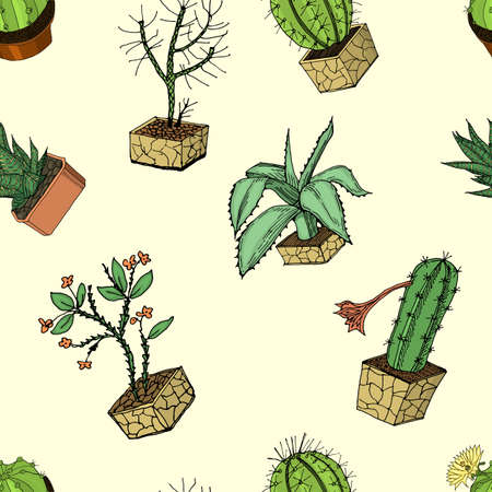 Different cactus illustration.のイラスト素材