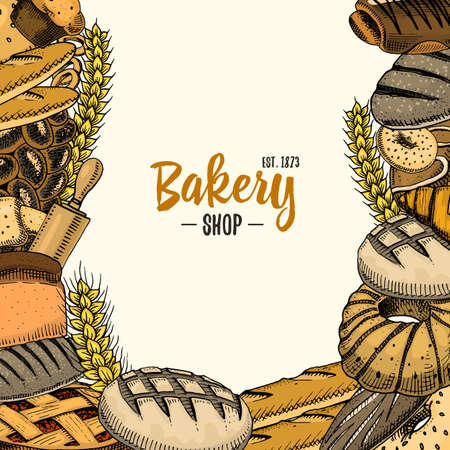 Vintage style for label and menu bakery shopのイラスト素材
