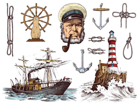 Nautical travel element vector illustration.のイラスト素材