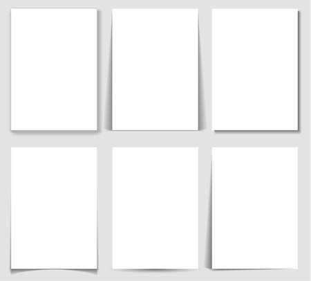 Set of paper effect with transparent realistic shadows.のイラスト素材