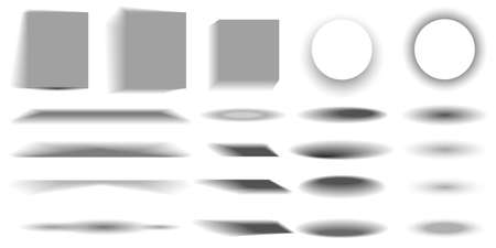 Set of paper effect with transparent realistic shadows. Web banner, template or mock up.のイラスト素材