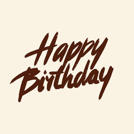 Happy Birthday text. Hand drawn lettering. Grunge Element. Typography Brush. Illustration for banner, poster and greeting card.のイラスト素材