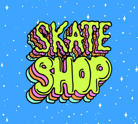Skateboard label for typography. Vintage retroのイラスト素材