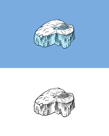 Sea Salt stone. Piles of seeds. Piece of ingredients for cooking. Spice in natural packaging. Flavoring or saline. Vintage background banner. Engraved hand drawn old sketch.のイラスト素材