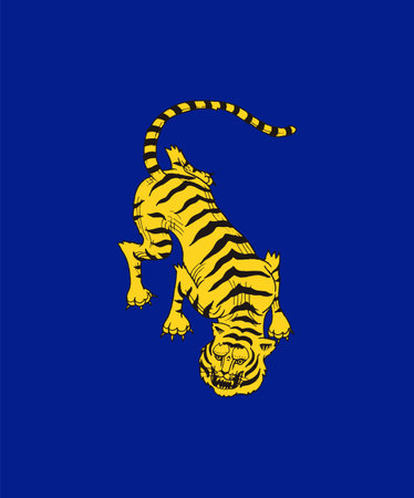 Japanese tiger. Asian Wild animal. Banner or poster for advertising or web.のイラスト素材