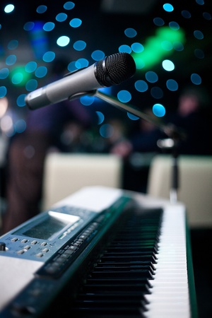 microphone and pianoの写真素材