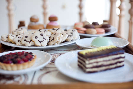 tray with sweetsの写真素材