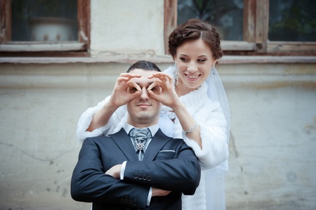 A beautiful bride and groomの写真素材