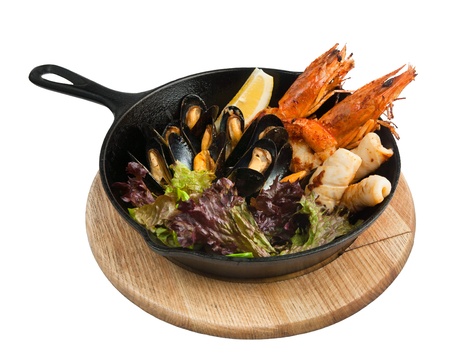 Seafood  Shrimp with musselsの写真素材