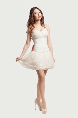 beautiful girl in wedding dressの写真素材