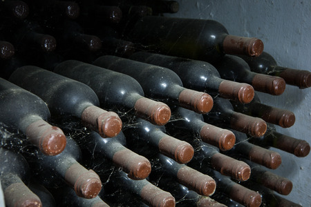 Old wine bottlesの写真素材
