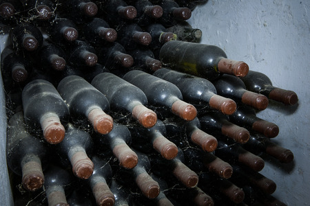 Old wine bottlesの写真素材