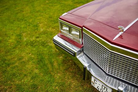 VATRA, MOLDOVA - MAY 1: Exhibition of retro cars on May 1, 2015 in Vatra, Moldova. Retro-May Festival, an exhibition of vintage cars and motorcyclesのeditorial素材
