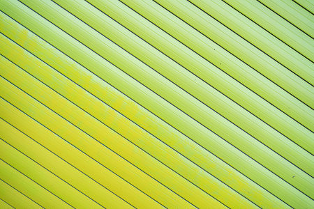 Green iron tin fence lined background. Metal textureの写真素材