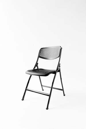 Modern black chair isolated on whiteの写真素材