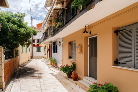 Alleyway in a Mediterranean Villageの写真素材