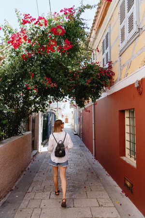 Wandering Through Blooming Alleywaysの写真素材