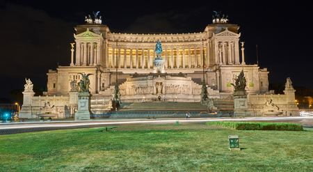 National Monument to Victor Emmanuel II. Rome by night.の写真素材
