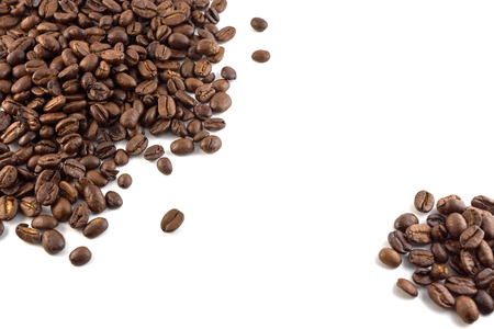 Concept of coffee beans with copy space for text or logo. Isolated.の写真素材