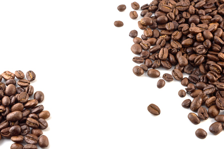Concept of coffee beans with copy space for text or logo. Isolated.の写真素材