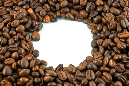 Concept of coffee beans with copy space for text or logo. Isolated.の写真素材
