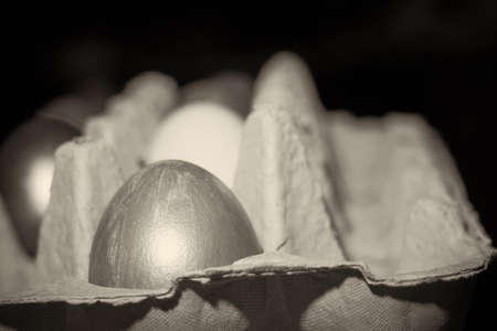 Colored pearly colored eggs for Easterの写真素材