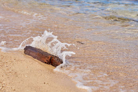 Waves on the tropical sandy beach of the red seaの写真素材