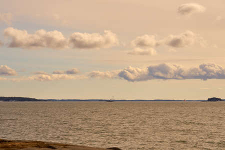 Clouds above the horizon on the Baltic Sea coastの写真素材