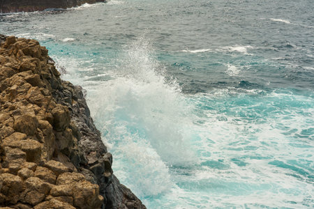 Waves on the Atlantic coast in Cape Verde