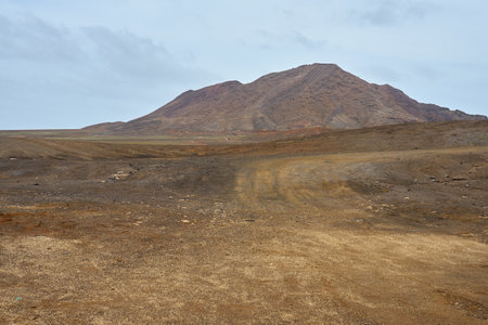 A mountain on the island of Sal in Cape Verde.の写真素材