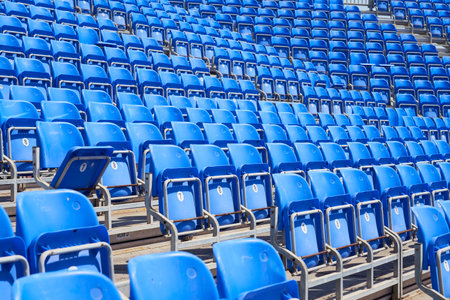 Chairs on the podium of the stadium as a background.の写真素材