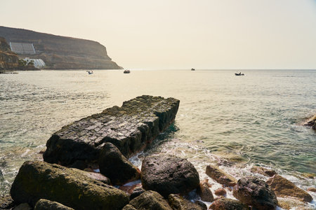 Rocks and stones on the shores of Gran Canariaの写真素材