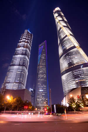 Shanghai, China -11.05.2019 Three highest buildings of Shanghai, Jin Mao Tower, Shanghai World...