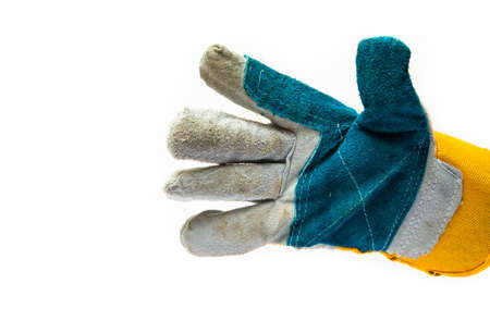 Gloves for workers, construction workers, gaiters. Men's mittens from a dense, strong fabric on a...