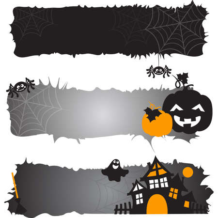 Halloween horizontal banners.のイラスト素材