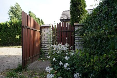 Old wooden gate in the countryside