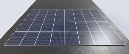 3D illustration. Solar panels on the roof