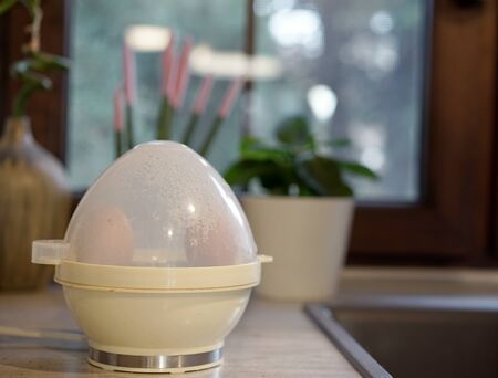 home appliance for cooking eggs during workの写真素材