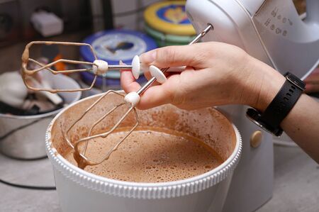 cooking at home - mixing the dough