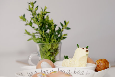 traditional Easter decoration - a lamb made of butter