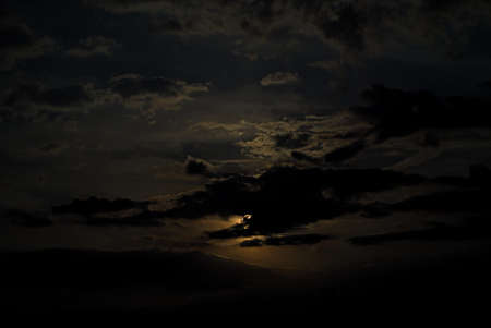 Fully moon and clouds in the summer